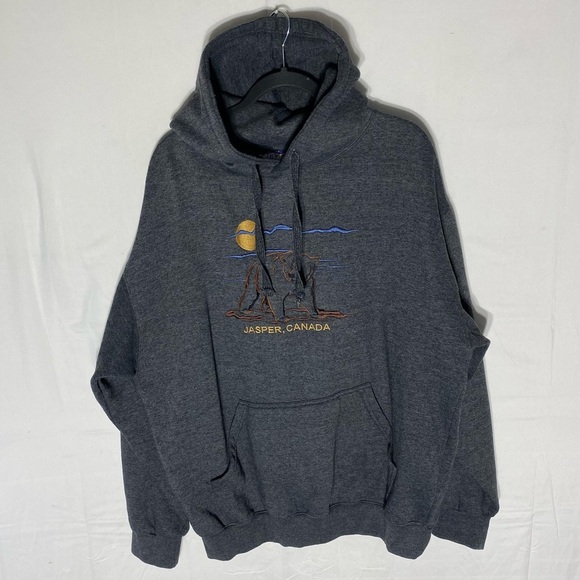Northern Lifestyles Tops - Vintage Northern Lifestyles Canada Grey Embroidered Jasper Canada Hoodie XL